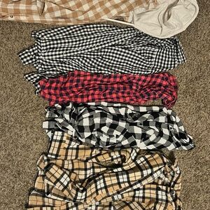 Plaid Shirt Collection - Black, Red, Tan